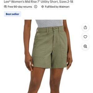 Lee Women's Mid Rise 7" Utility Shorts size 6 - Olive Green